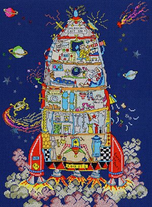 Bothy Threads Cut Thru' Design Cross Stitch Kit Rocket XCT6