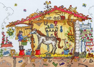 Bothy Threads Cut Thru' Design Cross Stitch Kit Stable XCT18