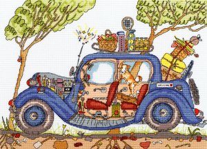 Bothy Threads Cut Thru' Design Cross Stitch Kit Vintage Car XCT20