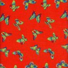 100% Cotton Fabric 45 Inches wide x 50cm Fabric Freedom Bright Spirit Vintaqe Butterflies Orange