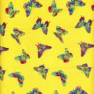 100% Cotton Fabric 45 Inches wide x 50cm Fabric Freedom Bright Spirit Vintaqe Butterflies Yellow