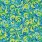 100% Cotton Fabric 45 Inches wide x 50cm Fabric Freedom Bright Spirit Swirls Cool