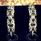 Byzantine Chainmaille Earrings with Hematite