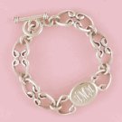 Engravable Sterling Oval Link Toggle Bracelet
