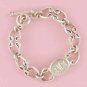 Engravable Sterling Oval Link Toggle Bracelet