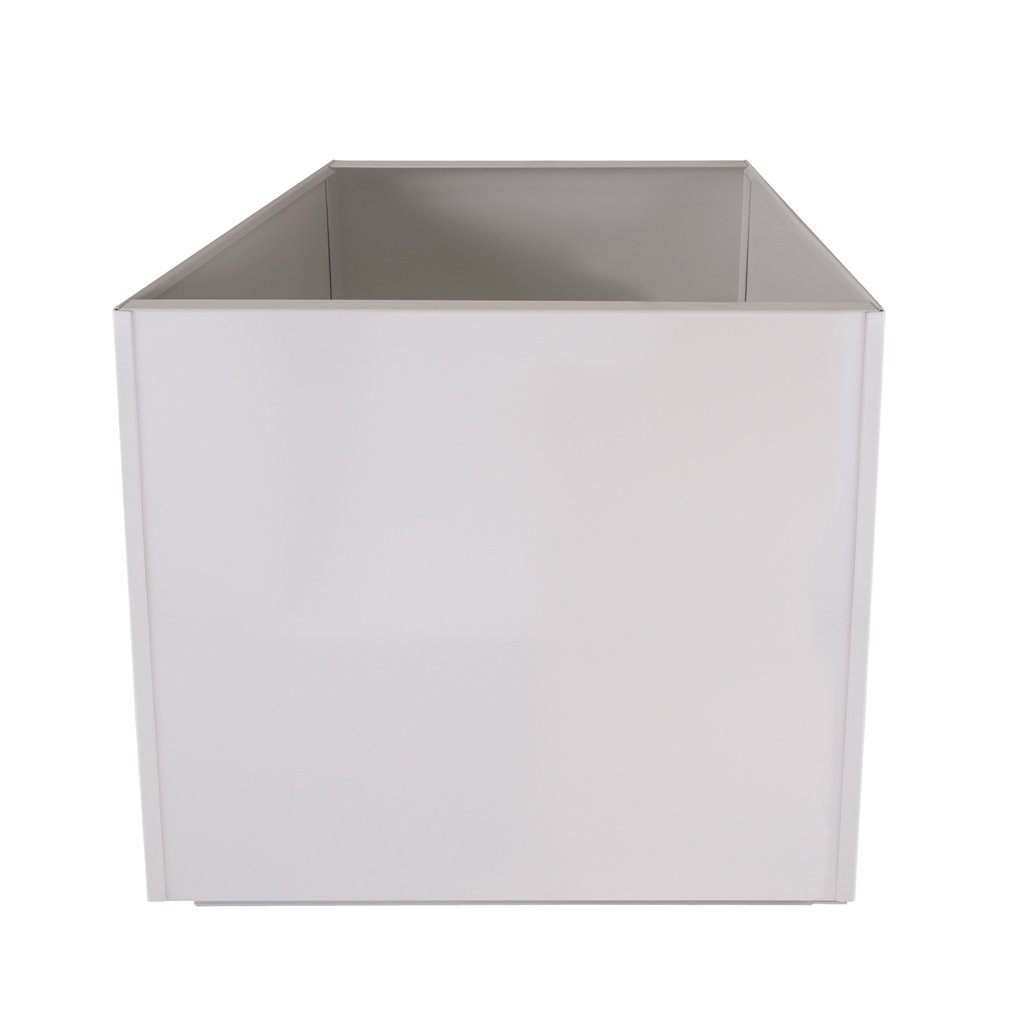 White Square 16 Inch Metal Planter Box Extra Large Aluminum