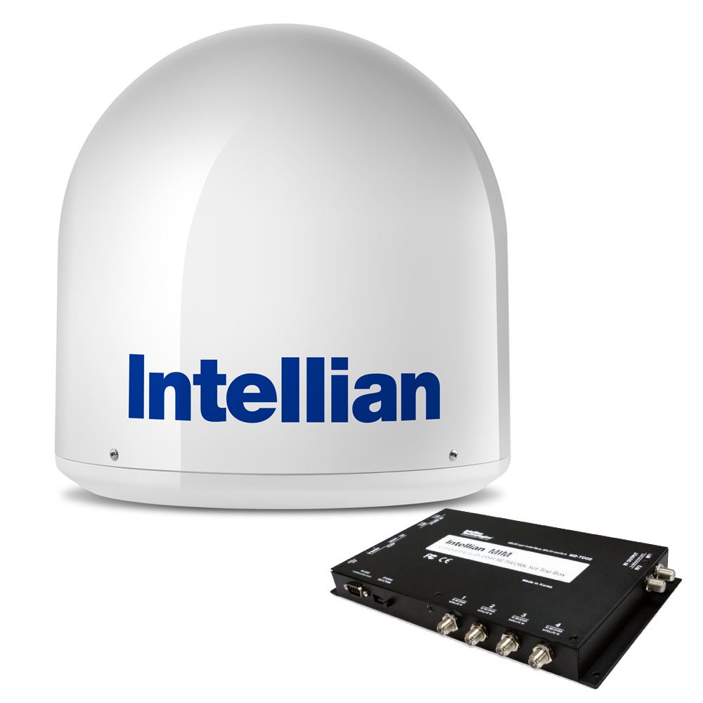 Intellian B4-209DN i2 US Satellite TV System + MIM Switch & 15M RG6 Cable