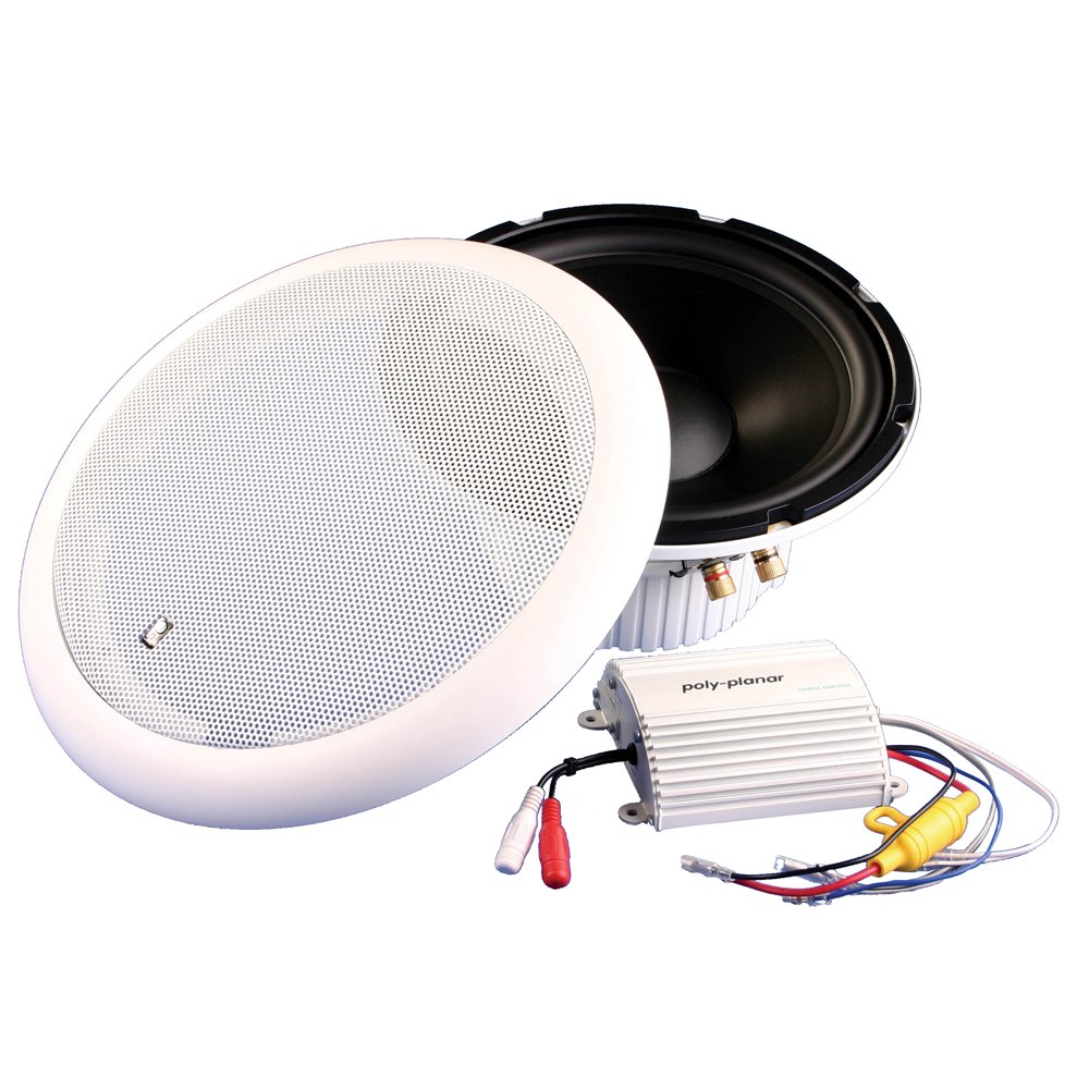PolyPlanar MS250 10" Panel Mount Subwoofer with Amplifier