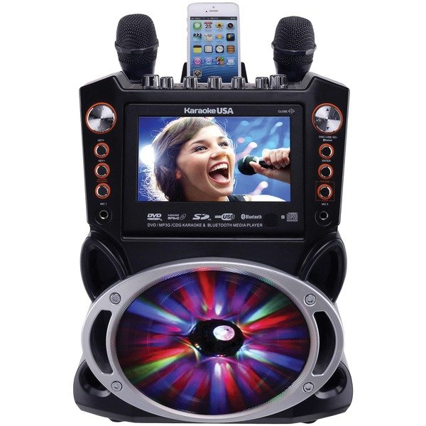 Karaoke USA GF846 Bluetooth&Acirc;&reg; Karaoke Machine with Synchronized LEDs