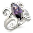 Rodium Plated Purple CZ Ring Size 6 Free Shipping