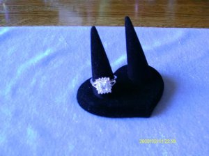 Silver Plated CZ Ring  Size 8  Free Shipping