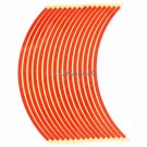 Red 17" Universal Motorcycle Wheel Rim Decal Sticker Stripes Tape SKU0003