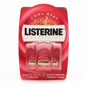 LISTERINE POCKETPAKS Cool Heat breath strips 3 of 24=72 strips pack ...