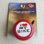 Bike Gear BICYCLE  I LOVE MY BIKE BELL Red HEART # 8594-1 Adjustable mount Unive