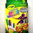 Crayola Mess Free Color Wonder Marvel Superhero Squad 6 Markers Nontoxic NEW won