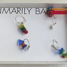 PRIMARILY BAR 4 Wine Charms Mouth Blown Glass Hand crafted Gift Wedding cocktail