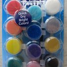 Glitter Paint 12 pots of .10 fl oz. ea PARTY colors with brush Quick Dry bright