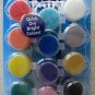 Glitter Paint 12 pots of .10 fl oz. ea PARTY colors with brush Quick Dry bright