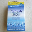 Refresh Optive Lubricant Eye Drops One box of 2 Bottles .5 fl oz (15 ml) ea 2014