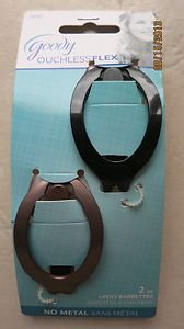 Goody Ouchless Flex No Metal Comfort Flex Updo Barrettes 2ct  Black brown 09292