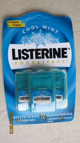 TWO Listerine PocketPaks Breath Strips Cool Mint 3-24 or 72 breath strips pocket