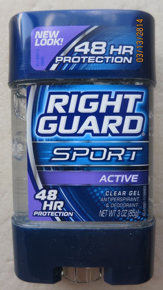 Right Guard Deodorant ACTIVE 3.0 oz ( 85g ) Clear Gel antiperspirant 48 HR Prote