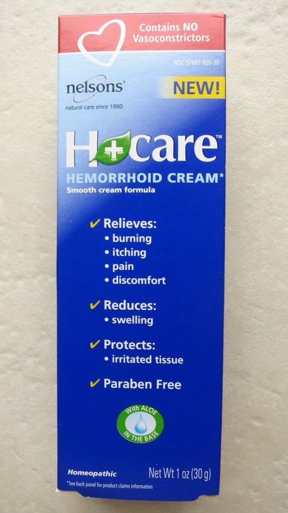 Nelson Homeopathics H+ Care Hemorrhoid Cream 1 oz ( 30 g ) Relief burning ex2016