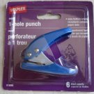Staples mini 1-hole punch Ref # 41698 6 sheet capacity easy bottom empty rec NEW
