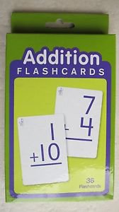 Addition Flashcards 36 Flash Cards Mathematic Young Kids Calculation 