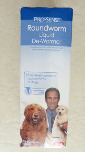 Pro Sense ROUNDWORM liquid de-wormer DOGS  4 oz. (120ml) round worms 8 in 1 DOG