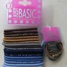 Just Basic hair tie 18 count multi color BONUS 12 small ties brown blue girl NEW