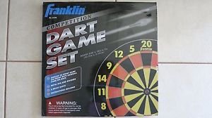 Franklin Dart Game Set  6 Brass Darts and 18 inch Board DartBoard No. 3520 NEW