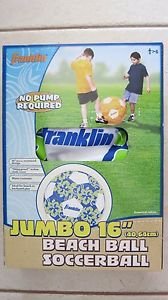 Franklin JUMBO beach ball Soccerball 16 " Blue color soccer ball play kids NEW