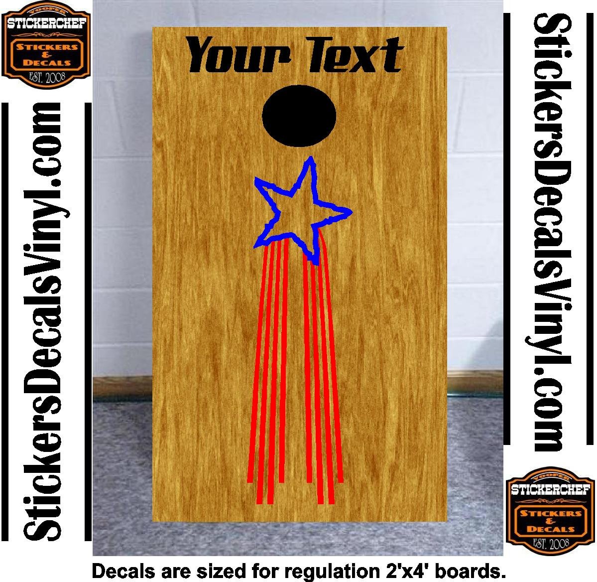USA Patriotic US Stars Cornhole Board Decals Sticker 4