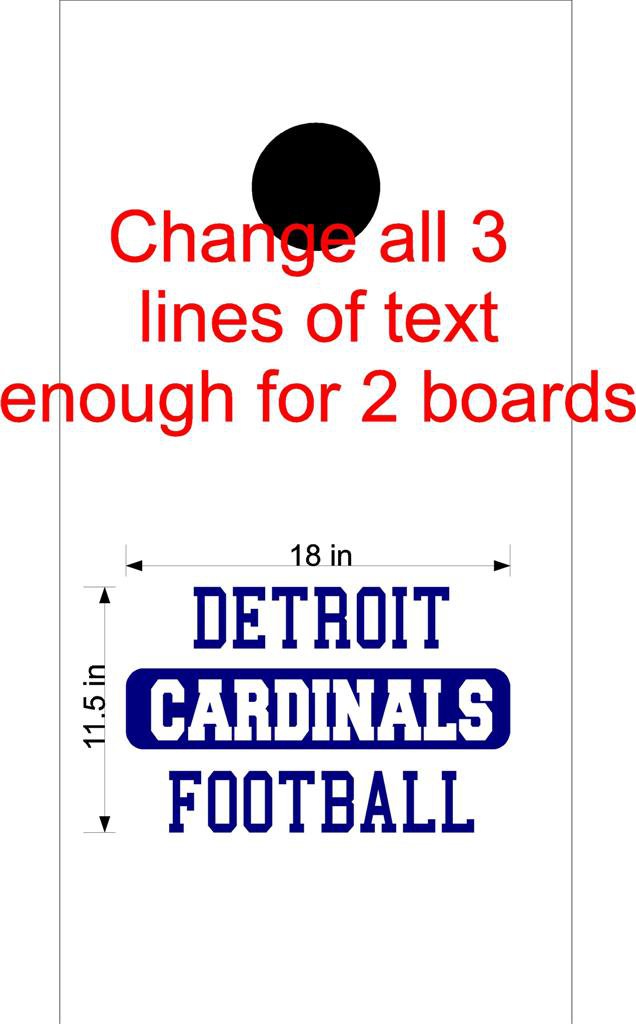 Custom Text Cornhole Board Decals Stickers Sports Teams Mascots
