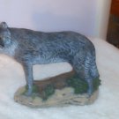 Hand painted wolf sculpture