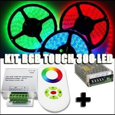 3x5m Led Strip 5050 RGB Wireless Dimmer Touch RemoteControl 15A power supply
