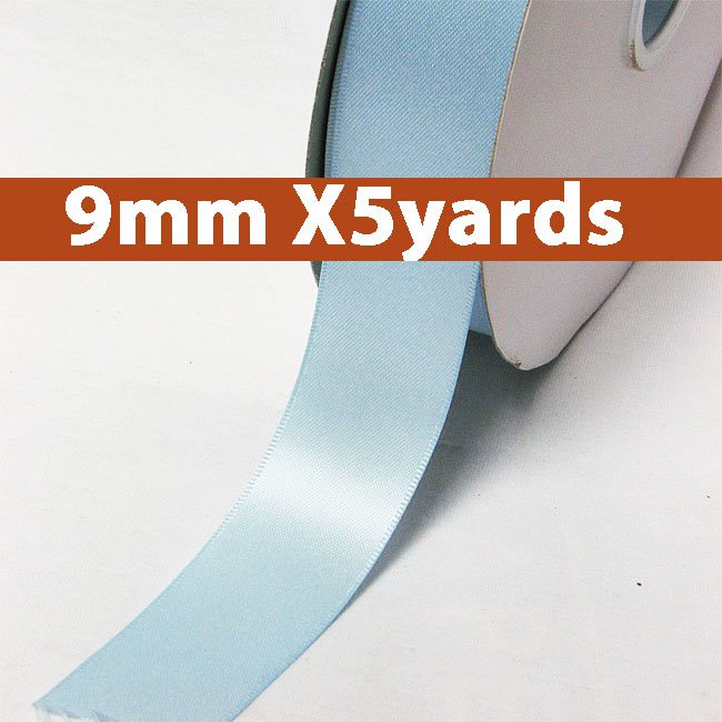# 308 blue topaz Color 9mm Wide 5 Yards 5 Double Faced Satin Ribbon (#28800 X5 Yards)