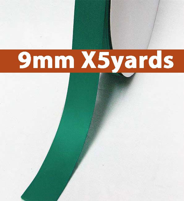 # 346 jade Color 9mm Wide 5 Yards 5 Double Faced Satin Ribbon (#28800 X5 Yards)