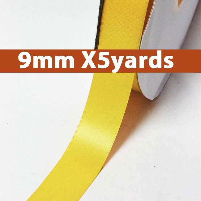 # 660 yellow gold Color 9mm Wide 5 Yards 5 Double Faced Satin Ribbon (#28800 X5 Yards)