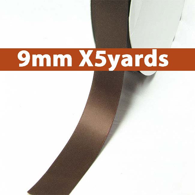 # 869 root beer Color 9mm Wide 5 Yards 5 Double Faced Satin Ribbon (#28800 X5 Yards)