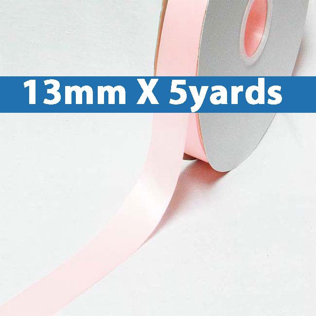 # 115 powder pink Color 13mm/0.5" Wide 5 Yards Double Faced Satin Ribbon (#28800 X5 Yards)
