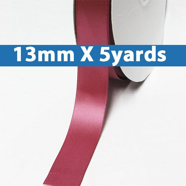 # 169 rosewood Color 13mm/0.5" Wide 5 Yards Double Faced Satin Ribbon (#28800 X5 Yards)