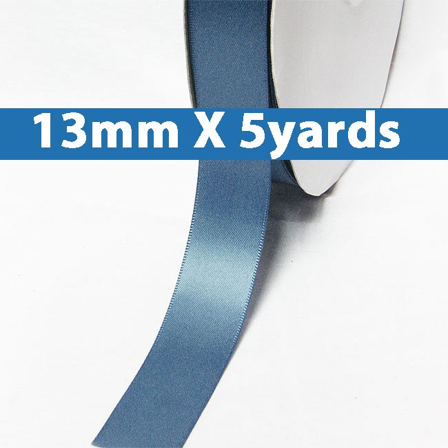 # 338 antique blue Color 13mm/0.5" Wide 5 Yards Double Faced Satin Ribbon (#28800 X5 Yards)