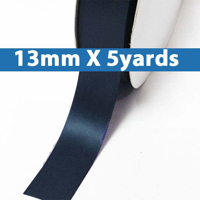 # 374 peacoat Color 13mm/0.5" Wide 5 Yards Double Faced Satin Ribbon (#28800 X5 Yards)