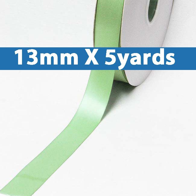 # 577 sage green Color 13mm/0.5" Wide 5 Yards Double Faced Satin Ribbon (#28800 X5 Yards)