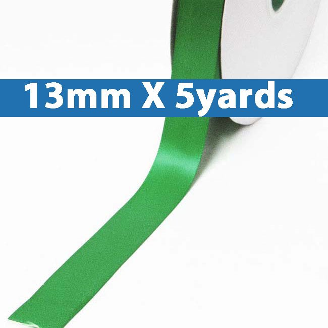 # 580 emerald Color 13mm/0.5" Wide 5 Yards Double Faced Satin Ribbon (#28800 X5 Yards)