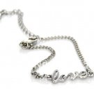 Silver Tone Dainty Love Bracelet