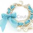 Blue Chiffon Fashion Charm Bracelet