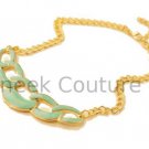 Mint Faux Chain Link Choker Necklace